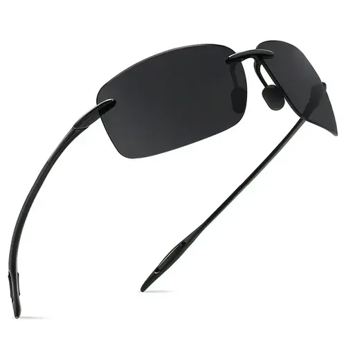 Ergonomic Unisex Rimless Polarized Sports Sunglasses - Lightweight Unbreakable TR90 Frame, 1-Size Outdoor Eyewear Shades, for Running, Mens Birthday Gifts for Him, Cool Gifting Option