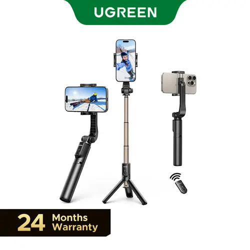 UGREEN Alloy Bluetooth Selfie Stick Tripod Stand - Bluetooth 5.1 Remote Control, 360° Rotation, Compact & Stylish, for Smartphone/Cellphone Vlogging/Photography, Compatible with iPhone iOS & Android, Phone Accessory, Accessories, Retractable