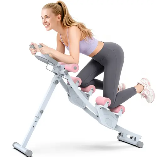 Bearbo Ab Exercise Machine - 4 Adjustable Resistance Levels, Height-Adjustable, Foldable Home Gym Equipment, 440lbs Weight Capacity Home Workout Gear for Ab Training