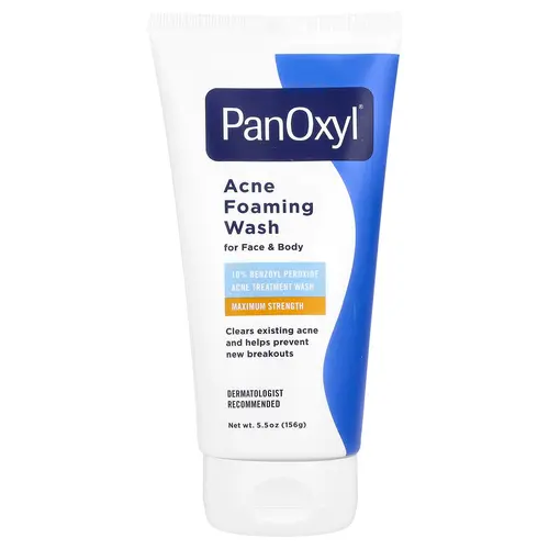 PanOxyl Acne Foaming Wash, For Face & Body, Maximum Strength, 5.5 oz (156 g) | HSA/FSA Eligible