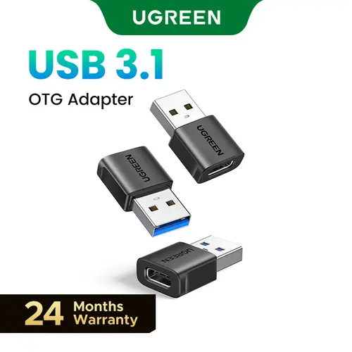 UGREEN USB-A to USB-C Adapter (2/3-Pack) - 10Gbps Female Connector for Mobile Charging, Cordless Ready, Compatible with iPhone 17-13 Plus Pro Max, iPad Air/Mini 6-7, Samsung Galaxy S24/S23, Black