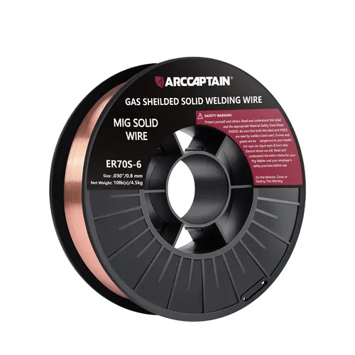 ARCCAPTAIN Low Splatter Solid Carbon Steel MIG Welding Wire, .030''/.035'' 10Lb ER70S-6 (4.5KG) Compatible with Lincoln, Miller, Forney, Harbor MIG Welder, Tool Upgrade