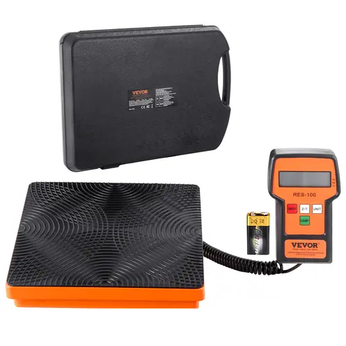 【toolupgrade】VEVOR Portable Refrigerant Scale - 110 lbs Pounds/Kg Hand Tools Precision Industrial Scales, HVAC Charging Recovery Freon Tool, Wired Remote Control, 2/5g High Precision Electronic Digital Device with Case, Dry Battery