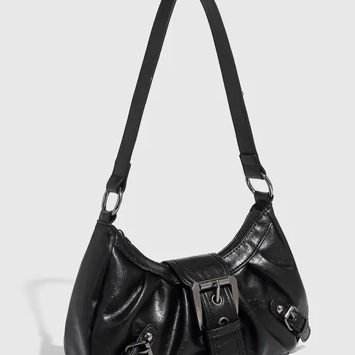 Women's Y2k Solid Color Shoulder Bag, 2024 New Style Fashionable Pu Leather Underarm Bag for Daily Used, Casual Trendy Versatile High-quality Daily Commuting Bag