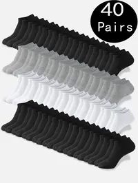 Men's Plain Ankle Socks, Training Low Socks, Casual Fashion Socks, Comfy Breathable Socks for Daily Wear, Socks for Men, Sock Sets, Breathable Fabric Socks, White Socks
