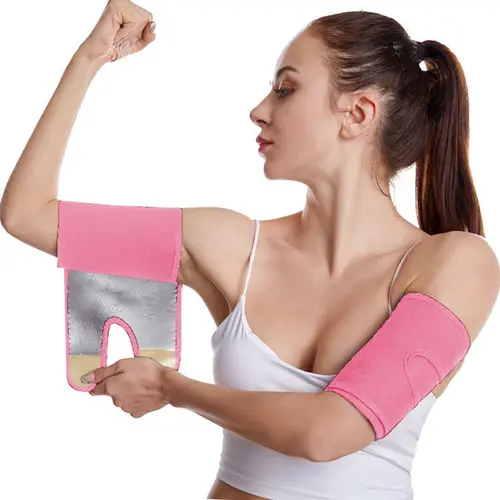 Sauna Sports Arm Sleeves, Arm Sleeves Cover, Neoprene Upper Arm Compression Sweat Arm Trimmer, Sporty Plain Design, Ideal for Gym Workout & Outdoor Activities