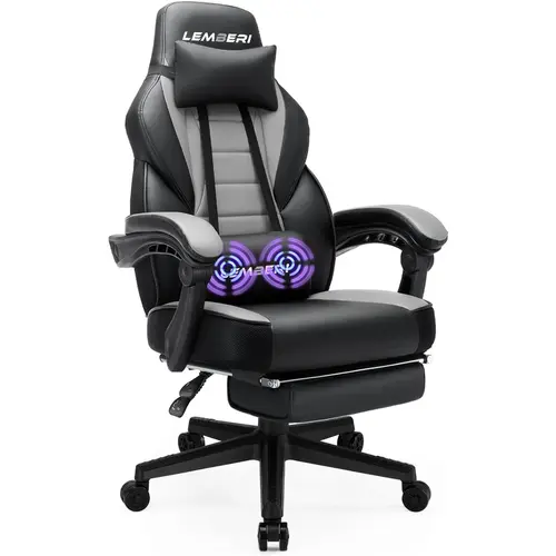 PUKAMI Gaming Chairs for Adults,Ergonomic Video Game Chairs with footrest,Big and Tall Gaming Chair 400lb Weight Capacity, Racing Style Computer Gamer Chair with Headrest and Lumbar Support