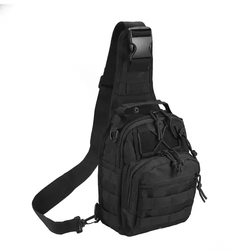 Men's Waterproof MOLLE Tactical Shoulder Bag - 1000D Nylon Compact Chest Sling Crossbody Pack for Unisex Adults, EDC, Outdoor Activities, Waterproof Molle Bag, Compact Sling Pack For Edc, Multifunctional