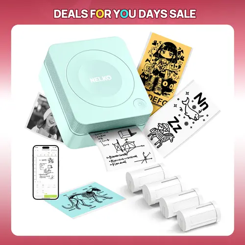 Mini Sticker Printer-2 Inch Bluetooth Thermal Pocket Printer, PM290 Inkless Portable Printer for Study Notes, AI Printer, Photos, Journals, Memos, Lists,Sticky Label, Ideal Gift for Valentine's Day,,back to school,back to school haul