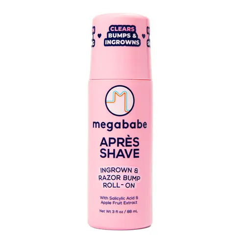 Megababe Après Shave Roll-On Treatment - Body Care Cosmetic for Women, Sensitive Skin, Smooth Shaving, Bikini Hair Removal, Ingrown Hair & Razor Bump Relief, 3 fl oz, Multiple Areas