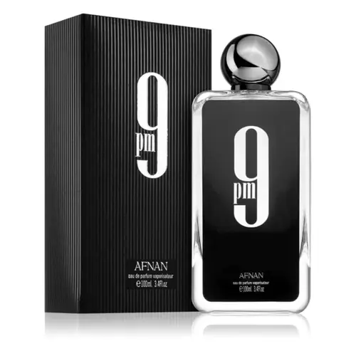 Afnan 9 PM Eau de Parfum Cologne Spray for Men, 3.4 oz Spray Bottle, Amber Vanilla Fragrance, Long-Lasting Scent