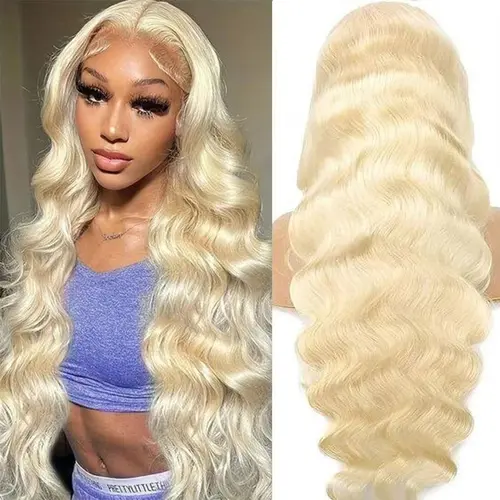 BABOSHOW 613 Blonde 13X6 Body Wave HD Transparent Lace Frontal Wigs Pre Plucked 99J Burgundy and Red Colored Human Hair Wigs P4/27 Highlight Lace Front wig For Women Can be Dyed & Restyle