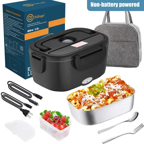 Black Friday Electric Lunch Box,Portable Food Warmer for Cars,Trucks,Home Work Adult Food Warmer,Leak Proof,100W Fast Heating,110V/12V/24V