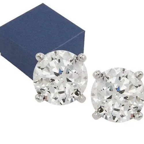 Diamonique 100-Facet 2.00 cttw Stud Earrings, Platinum Clad
