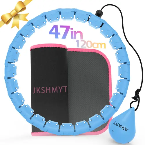 JKSHMYT Weighted Hula Hoop for Adults - 24 Section Detachable Links, Size-Adjustable, Convenient to Use, Beginners' Home Fitness Workout Equipment for Hula Hooping
