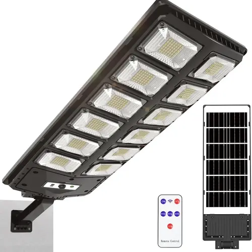 Solar Street Lights Outdoor Waterproof, Solar Powered Street Lights with Remote Control, Dusk to Dawn Solar Flood Light Motion Sensor Solar Parking Lot Lights for Yard, Deck, Garden, SummerVibes