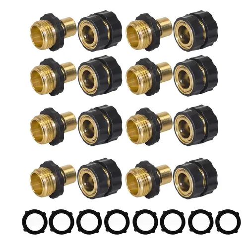 Hourleey Durable 3/4 Inch Garden Hose Quick Connector Set - 3/4" Standard Garden Hose Male and Female Fittings, Outdoor & Camping Essentials, Home Improvement Accessory