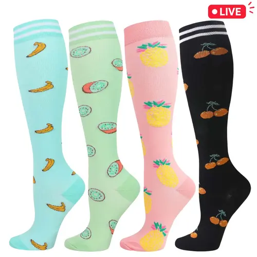 Isunie Compression Knee High Socks for Women & Men, Muscle Support & Recovery Support for Running, Training, Climbing, Hiking & Outdoor Sports