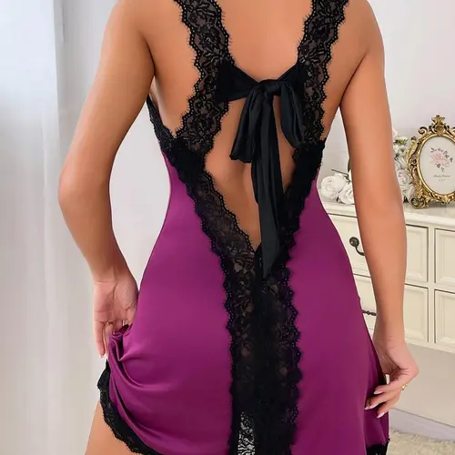 Women's Sexy Elegant Feminine Strapless Nightdress, Adjustable Thin Straps, Back Split, Suitable for Sports, Dates, Parties, Nightwear