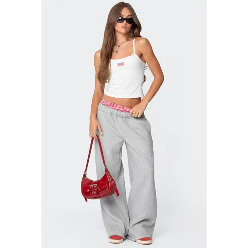 Gingham Boxer Detail Sweatpants