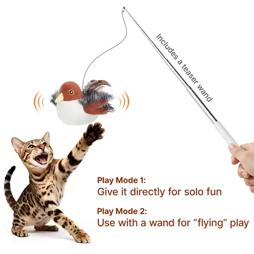 Potaroma Cat Toys Flapping Bird, Lifelike Chirping Cat Kicker, Rechargeable Touch Activated Interactive Kitten Toy #SummerVibes #petlovers