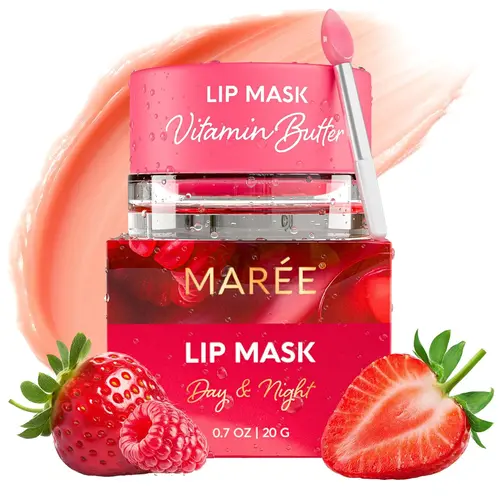 MARÉE Overnight Lip Mask – Hydrating Lip Treatment for Dry Lips – Hyaluronic Acid & Collagen – 6 Count