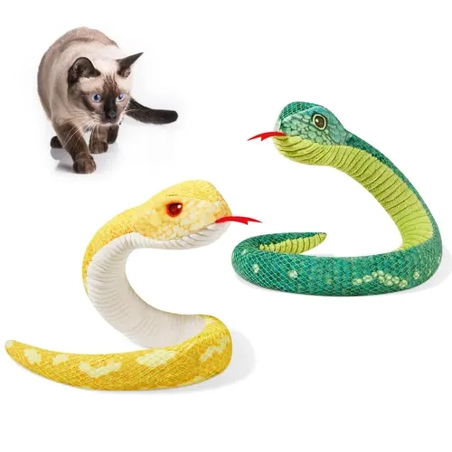 Potaroma Cat Chew Toys Realistic Snake Catnip Crinkly Sound Toy 2 Pcs, Mesh Fabric for Teeth Cleaning, Interactive Kicker Toys for Indoor Kitten Exercise 20 Inches #sohochic