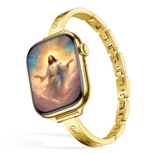 Missair GOD IS IN CONTROL Bands 316L Stainless Steel Slim Band Compatible with Apple Watch (38–49mm) Engraved Faith Daily Reminder Bracelet Strap Inspirational Gift for Women,back to school,back to school haul