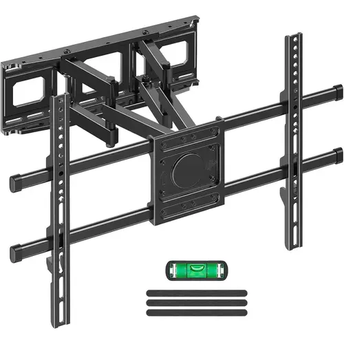 MOUNTUP Full Motion TV Mount, Aluminium & Plastic Multifunctional TVmount for 42"-82" TVs, Space-Saving HDTV Wall Bracket Home Organizer Storage Rack