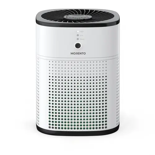MORENTO MR1800 True HEPA Filter Air Purifier - 3-Stage Filtration, 360° Air Intake, Cleans Wildfire Smoke, Pet Dander, Allergens, Lightweight Portable Room Appliances, 22dB Quiet, Christmas Gift for Friends & Family