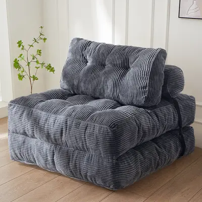 [Deals for You] MAXYOYO Corduroy Folding Sofa Bed, Convertible Sleeper Chair with Pillow Foldable Floor Bed with Back Support; Single & Double Size Cushion Sofa Bed Fabric Sofa Bed