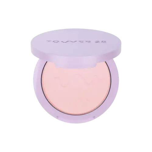 Tower 28 Beauty GetSet™ Pressed Powder - Makeup for Sensitive Skin, Versatile for Various Applications, Talc-Free, Blurring, Brush Honey Matte Translucent