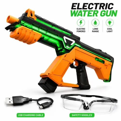 Skirfy Electric Water Toys, Automatic Water Suction with 19-32Ft Shooting Range, Battery Powered Waterproof Water Toy, Pool Beach Outdoor Party Toys