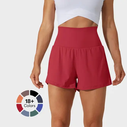 Halara Super High Waisted Back Pocket & Side Hidden Pocket 2-in-1 Yoga Shorts 3" #BackToSchool