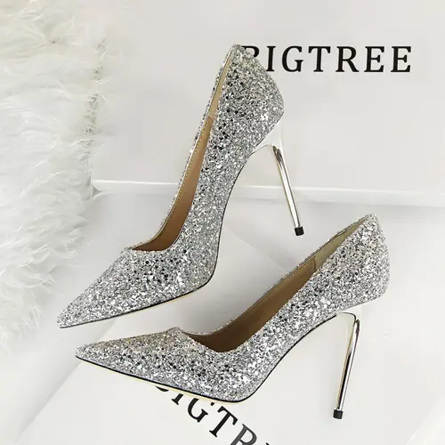 Women's Rhinestone Decorated Glitter Pointed Toe Stiletto Heels, Prom Heels, High Heel Shoes for Party, Banquet, Daily Wear, Sparkly Party Shoes, Glittering Stiletto Pumps