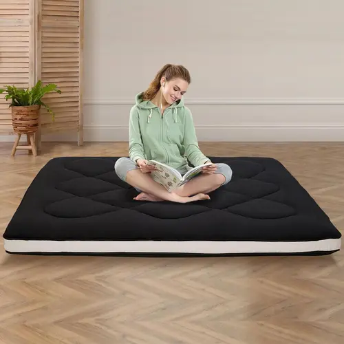SLSY Japanese Foldable Soft Breathable Padded Futon Floor Mattress - Bed Pads, Futon Sleeper Mattress for Adults, Twin/Full/Queen Size for Dormitory Home Use