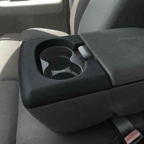 CROSSDESIGN Upgrade Plastic Car Cup Holder Pad Replacement - Water Resistant, Moisture-Resist, Holds Cups - Fit for 2004-2014 Ford F-150, 1pc Beige-Black Center Console Pad, Car Supplies, Auto Interior Stowing & Tidying Accessory