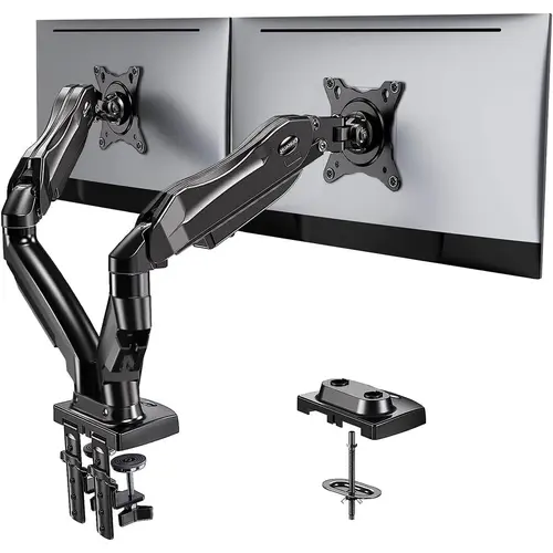 HUANUO Ergonomic Dual Monitor Desk Mount - Full Adjustable VESA Bracket for Home Office, PC & Office Accessories Screens (13-30 in), C Clamp & Grommet Base, 4.4-19.8lbs Per Arm Desk Accessory,back to school,back to school shopping