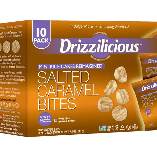 10 Pack - Drizzilicious Salted Caramel Mini Rice Cakes 0.74 oz