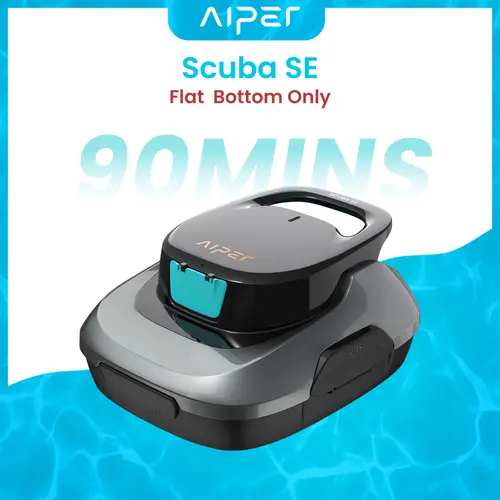 （LIMITED OFFER）【Flat Bottom ONLY】ABOVE-GROUND POOL CLEANER, AIPER Robotic Pool Cleaner, Cordless Robotic Pool Vacuum, Lasts up to 90 Mins, Ideal for Above Ground Pools, Batteries, Deep Clean, 90 Min Run