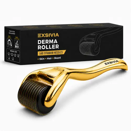 Derma Roller for Face, Beard, and Hair, Titanium Needles - Ideal for Personal Skincare and Hair Care, Suitable for Men and Women Comfort Dermaroller