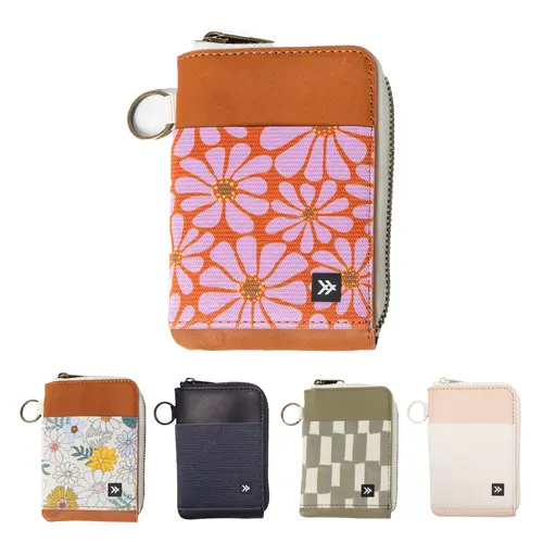 Thread Wallets Women's Utility Leather Zip Card Holder - Card-Size, Compartmentalized, Everyday Carry Wallets for Women, Card-Size Women's Wallets, Everyday Carry Women's Wallets