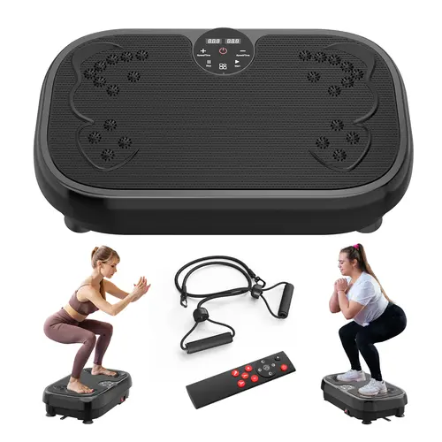 RELIFE Vibration Plate for Home Fitness, Oscillating Strength Training Trainer with 9 Auto Modes, 120 Speeds, Non-Slip Platform, Resistance Bands, 330 lbs Capacity for Whole Body Workout Home Gym Equipment