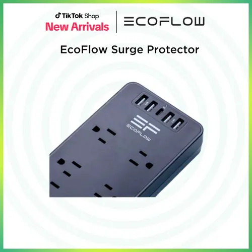 ECOFLOW Surge Protector Socket Power Strip with USB Multi Plug 4 USB-A 15W & USB-C 8 Outlets for Device Protection