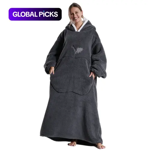 Apple Pattern Hooded Blanket, 1 Count Oversized Ultra-Soft Warm Wearable Blanket Hoodie for Women and Men, Wife Blanket, Cozy Gift for Women #GLOBAL PICKS