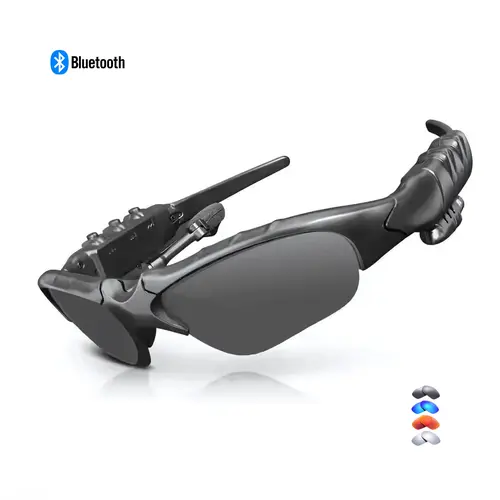 Wireless Audio Smart Sunglasses – Bluetooth Sport Glasses with Built-In Earbuds, Flip-Up Tinted Lens, Hands-Free Calls & Music, Adjustable Fit for Men & Women (Black/Blue/Yellow/Mirrowr) Multifunctional Smart Glasses