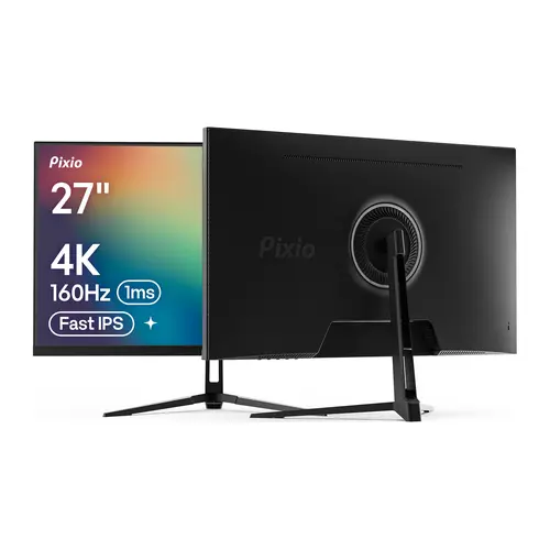 Pixio PX27U Wave 27in Large High Definition HDR Ready HD Display Gaming Monitor, 4K 3840x2160p, 160Hz Refresh Rate, Fast IPS Panel, 1ms GTG Response Time, Tilt Adjustable, Adaptive Sync Support