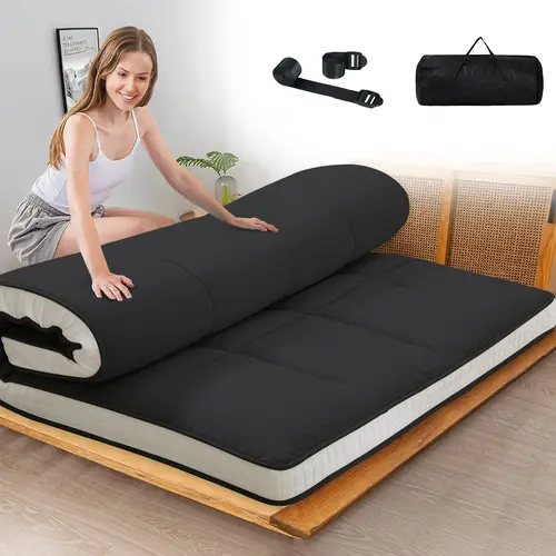SLSY Japanese Floor Mattress Futon Mattress, 4" Thicken Tatami Mat Sleeping Pad Foldable Roll Up Mattress Boys Girls Dormitory Mattress Pad Kids Floor Lounger Pillow Bed, Twin Full Queen Size tiktokshopbacktoschool