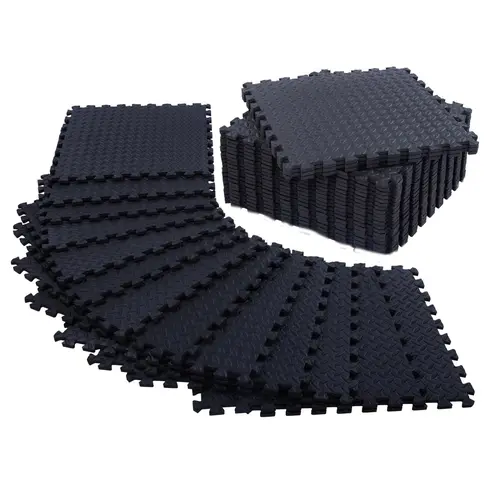 High-Density EVA Interlocking Foam Floor Tiles - 1/2" Extra Thick Durable Exercise Mats for Home Gym, Kids' Play Area - Fitness, Sports Mats for Yoga, Weights