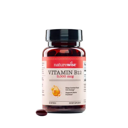 NatureWise Vitamin B12 - Extra Strength - Supplement for Supporting Energy Levels, Mental Clarity, Nervous System Health - Easy-to-Swallow, Soy and Gluten-Free, Non-GMO - USA Manufactured